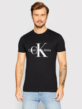 Koszulka męska bawełniana Calvin Klein Jeans J30J320935-BEH L Czarna (8719855868940)