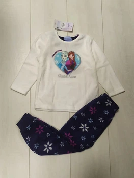 Пижама (кофта+штаны) флисовая бело-синяя Эльза и Анна Primark 128см (400093723)