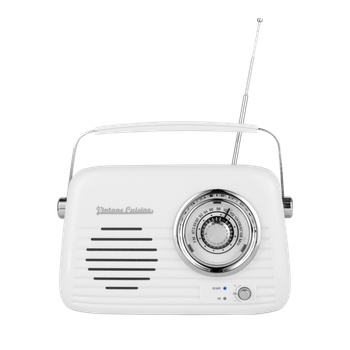 Кухонне радіо Vintage Cuisine ретро з Bluetooth та акумулятором Біле
