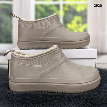 Калоші жіночі Dago Style піна на хутрі бежеві 38 р (25 см) 2920