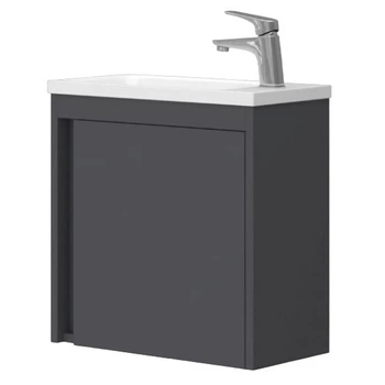 Тумба с умывальником DEVIT Small 50x50.8x25см подвесная серая 063050A