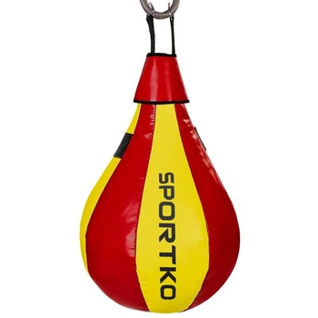 Груша боксерская подвесная SPORTKO GP-3 60x35см Цвет: Красный-желтый