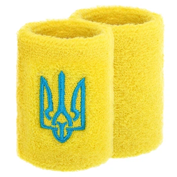 Напульсник спортивный махровый Герб Украины BC-9280 1шт Цвет: Желтый