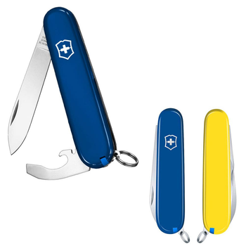 Швейцарський ніж Victorinox BANTAM UKRAINE 84мм/8 функцій, синьо-жовті накладки