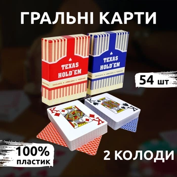 Карти Гральні Набір 2 шт Texas Holdem (54 шт у Колоді)