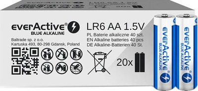 Baterie everActive LR6/AA Blue Alkaline 40 szt. Edycja limitowana (ALEV6S2BK)