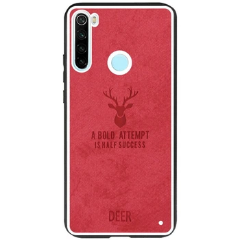 Панель Logarm Deer Textile для Xiaomi Redmi Note 8 / Note 8 2021 Красный Без бренда
