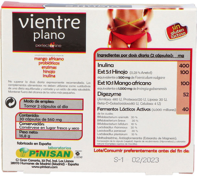 Дієтична добавка Pinisan Perfect Line Vientre Plano 30 капсул (8435001002142)