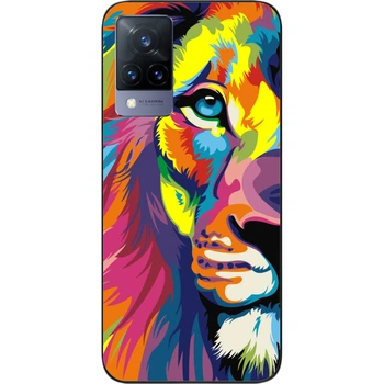Бампер силиконовый SMTT для Vivo V21 с рисунком Яркий лев