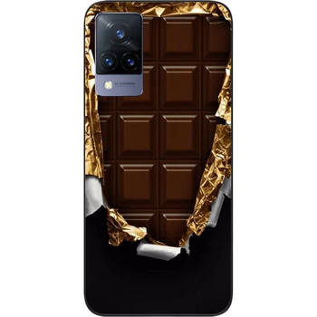 Силиконовый чехол SMTT для Vivo V21 с картинкой Шоколад