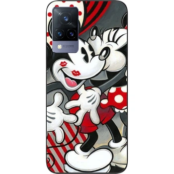 Силиконовый чехол SMTT для Vivo V21 с картинкой Поцелуй Микки