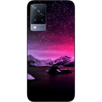 Чехол силиконовый SMTT для Vivo V21 с картинкой Звезды