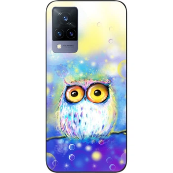Бампер силиконовый SMTT для Vivo V21 с рисунком Сова