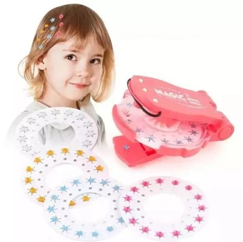 Интерактивный стайлер для девочек Magic Jewel Drill Diy, набор юного стилиста стразы для волос, игровой набор