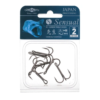 Крючок-тройник Mikado Sensual Treble Hook №1 1шт. (black nickel) (pack 100)