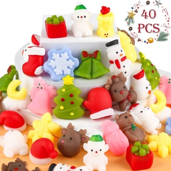 Набір іграшок-сюрпризів антистрес Сквіші Squishies новорічні - 40 штук
