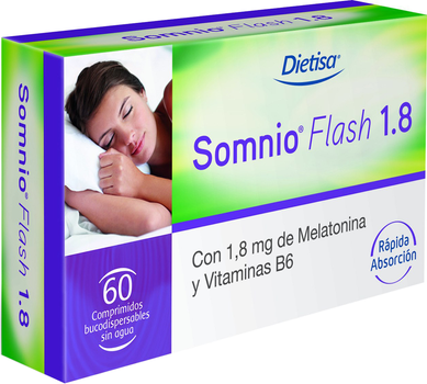 Натуральна харчова добавка Dietisa Somnio Flash 1.8 мг 60 таблеток (3175681218697)