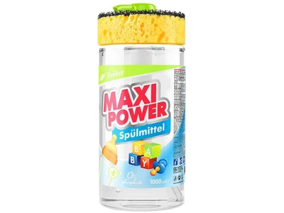 Засіб для миття дитячого посуду MAXI POWER 1л дозатор+губка
