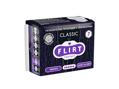 Прокладки гігієнічні FANTASY FLIRT 6 крапель classic - soft & dry 7шт