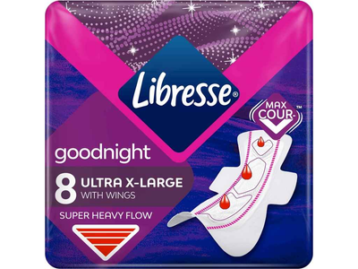 Прокладки гігієнічні LIBRESSE Прокл гіг Ultra Night Extra 8шт 8 крапель