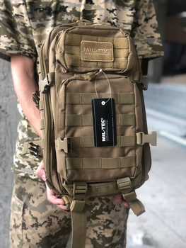 Тактичний армійський військовий рюкзак MIL-TEC® US Assault Pack SM Laser, ШЕВРОН У ПОДАРУНОК!