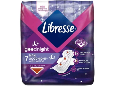 Прокладки гігієнічні LIBRESSE нічні 4 крапель 7шт Maxi Goodnight