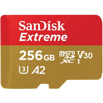 Карта памяти microSDXC (UHS-1 U3) SanDisk Extreme A2 256Gb class 10 V30 R190MB/s,W130MB/s SDSQXAV-256G-GN6MA