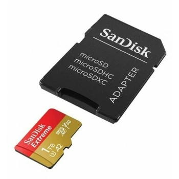Карта памяти microSDXC 1TB SanDisk Extreme, 190MB/s чтение, 130MB/s запись, UHS-I U3, V30, с адаптером
