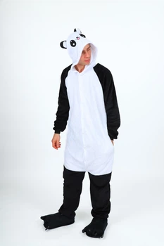 Пижама Кигуруми Слип Для Мальчиков Kigurumi Панда Веселая Черно-белый 145-155 см. (2012/1)
