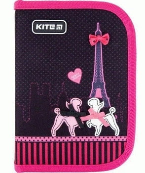 Пенал з наповненням Weekend In Paris 20x14x3.7 см 1 відділення,2 відв., Kite