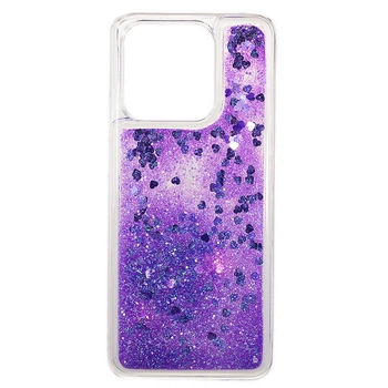 Чохол Glitter для Xiaomi Redmi Note 14S силіконовий бампер з блискітками Фіолетовий