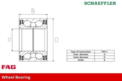 Подшипник ступицы FAG 713618760 Toyota Camry, Rav-4, Avensis; Lexus RX 9036943009, 9036943008, 9036943008WB