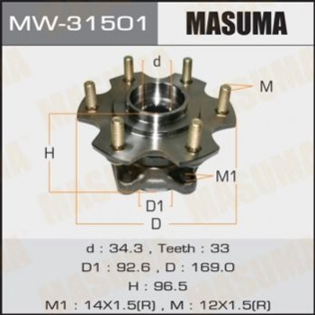 Підшипник маточини MASUMA MW31501 Mitsubishi Pajero 3780A007