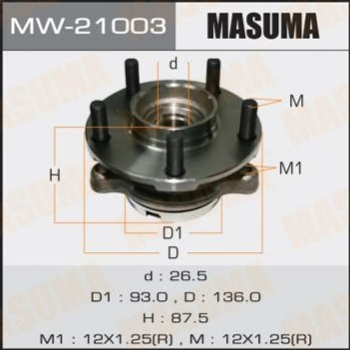 Подшипник ступицы MASUMA MW21003 Infiniti G, M, FX, Q 402021EA0B, 402024GA0A, 40202CG010