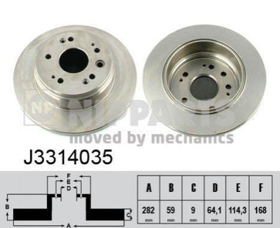 Тормозные диски NIPPARTS J3314035 42510S9AN00, 42510SCAE00, 42510SMCN01