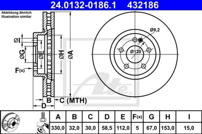 Диски гальмові ATE 24013201861 Mercedes V-Class, Vito 4474210012, A4474210012