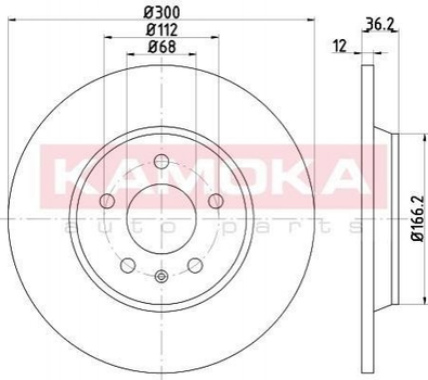 Тормозные диски KAMOKA 1031044 Audi A4, Q5, A5, Allroad 8K0615601B