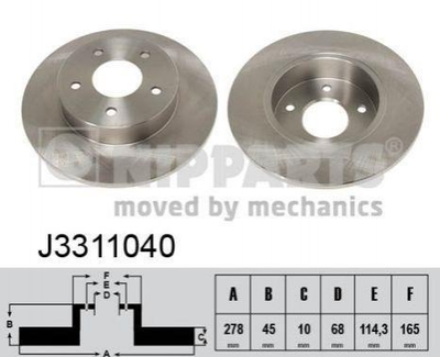 Тормозные диски NIPPARTS J3311040 432064U103, 432064U101, 432064U100