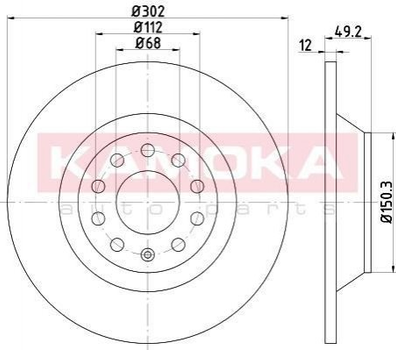 Тормозные диски KAMOKA 1032616 Audi A6 4F0615601E