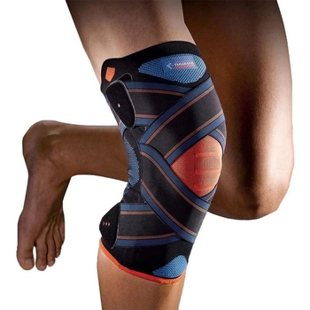Бандаж-ортез на коліно з перехресними ременями Thuasne Novelastic Тюан Спорт розмір M чорний
