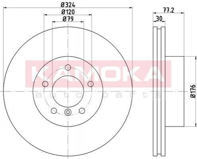 Тормозные диски KAMOKA 1031026 BMW 5 Series, 6 Series 34116767269, 34116753221