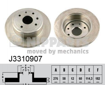 Тормозные диски NIPPARTS J3310907 96328254, 5561186Z00, XFL96328254