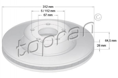 Тормозные диски TOPRAN / HANS PRIES 401053 Mercedes E-Class 2114210912, A2114210912