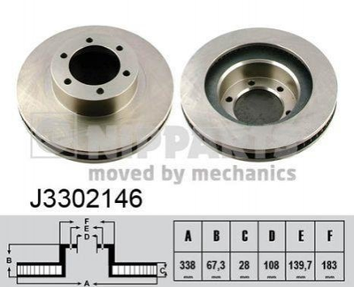 Тормозные диски NIPPARTS J3302146 4351260150, 4351260160, 4351260151