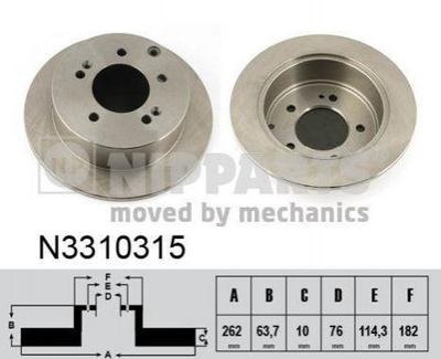 Гальмівні диски NIPPARTS N3310315 584112K300, 584110Q300, 584112K350