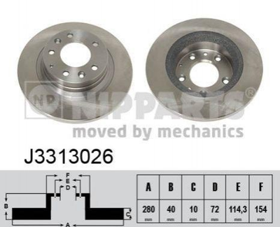 Диски гальмові NIPPARTS J3313026 N12326251B, GFYY26251, GF3Y26251A