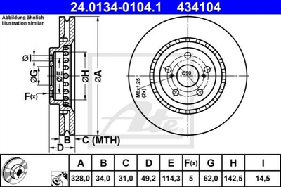 Тормозные диски ATE 24013401041 Lexus RX 4351248120