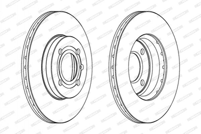 Тормозные диски FERODO DDF207C Seat Ibiza, Cordoba, Toledo; Volkswagen Vento, Polo, Caddy, Passat, Golf, Scirocco, Jetta 6N0615301D, 321615301D, 357615301D