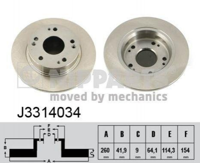 Гальмівні диски NIPPARTS J3314034 42510SMGE20, 42510SNAA00, 3501011XJZ08A