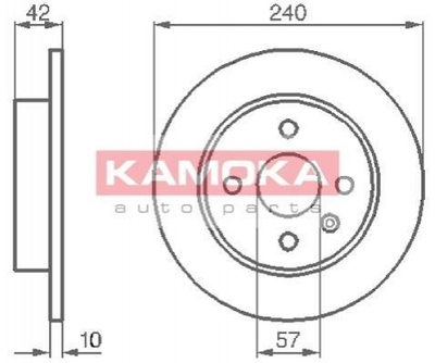 Тормозные диски KAMOKA 1032086 Opel Astra, Meriva 569108, 569111, 9117771